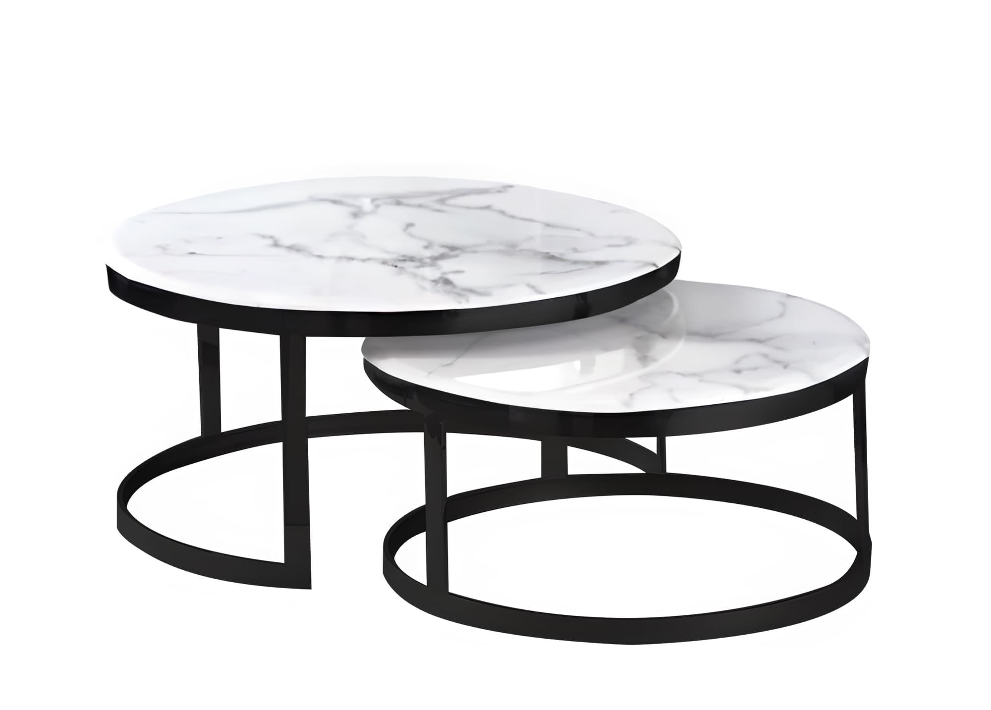 Salontafel Nova White marble | 70 cm | Set van 2 kopen